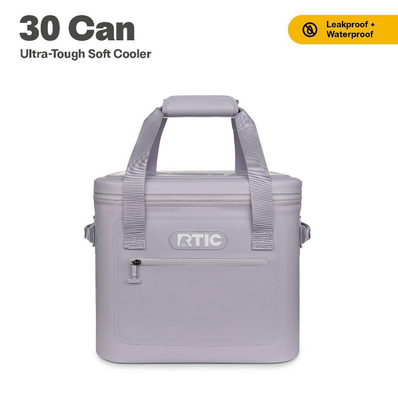 slide 2 of 8, RTIC Outdoors 30 Cans Ultra-Tough Soft Sided Cooler - Lilac Purple: Vinyl Liner, 6 lbs, 30 cans, 6 lb