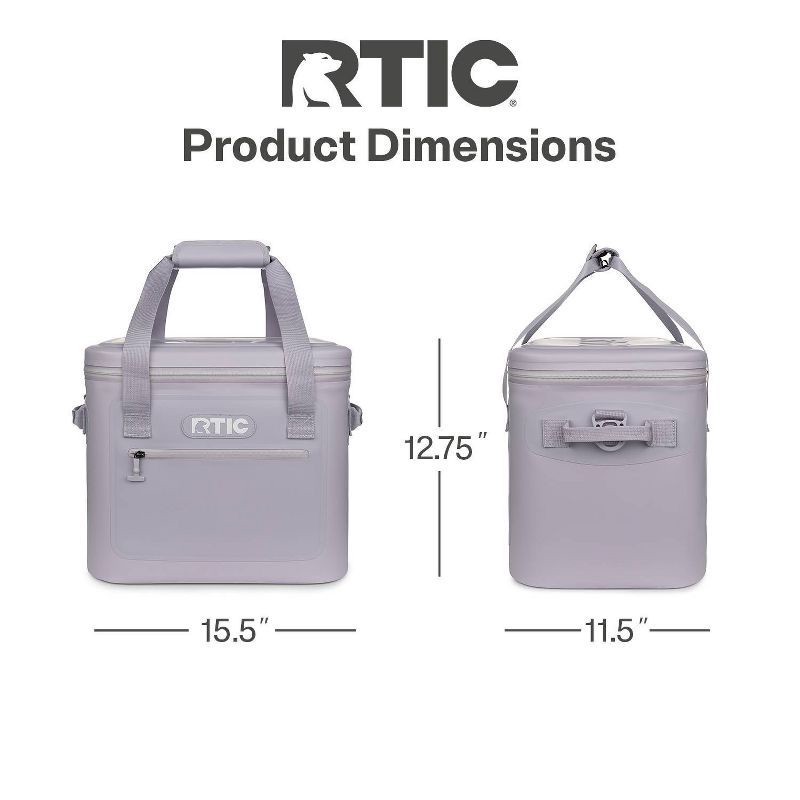 slide 8 of 8, RTIC Outdoors 30 Cans Ultra-Tough Soft Sided Cooler - Lilac Purple: Vinyl Liner, 6 lbs, 30 cans, 6 lb