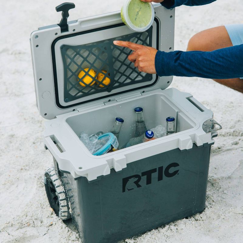 slide 5 of 7, RTIC Outdoors 22qt Ultra Light Wheeled Hard Sided Cooler - Gray: Polypropylene Liner, 22 qt