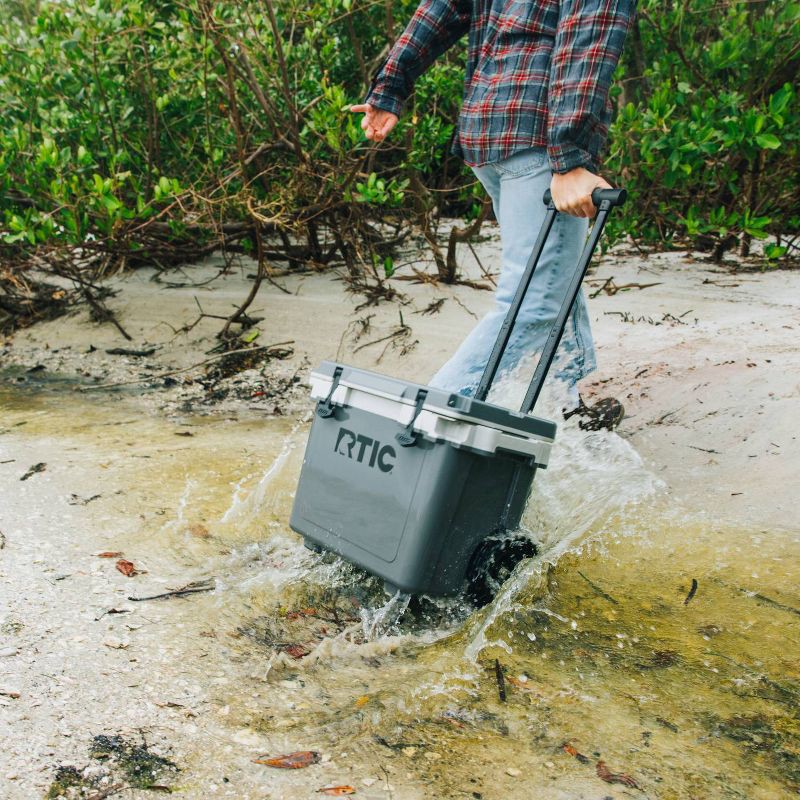 slide 6 of 7, RTIC Outdoors 22qt Ultra Light Wheeled Hard Sided Cooler - Gray: Polypropylene Liner, 22 qt