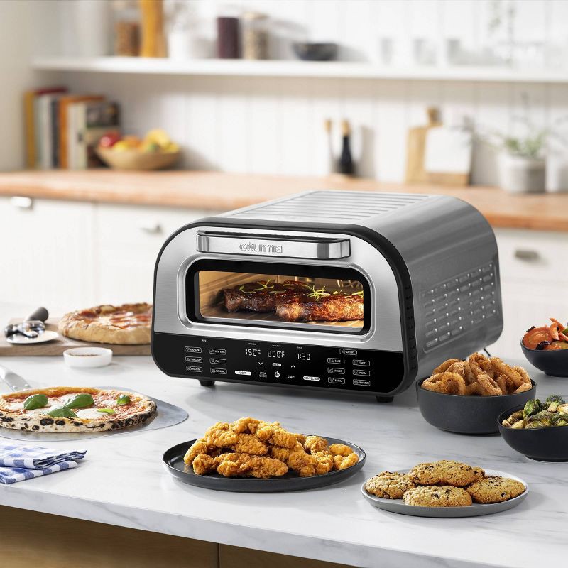 slide 3 of 12, Gourmia Digital Indoor Grill Pizza + Air Fryer Oven with 6 Pizza Presets and 7 Cooking Functions, 1 ct