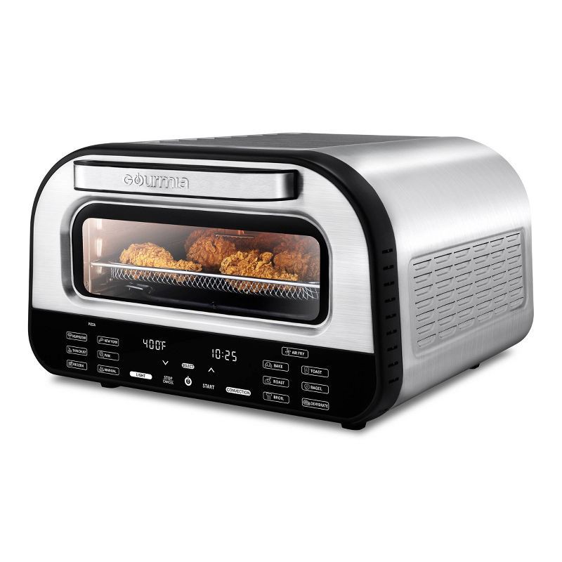 slide 9 of 12, Gourmia Digital Indoor Grill Pizza + Air Fryer Oven with 6 Pizza Presets and 7 Cooking Functions, 1 ct