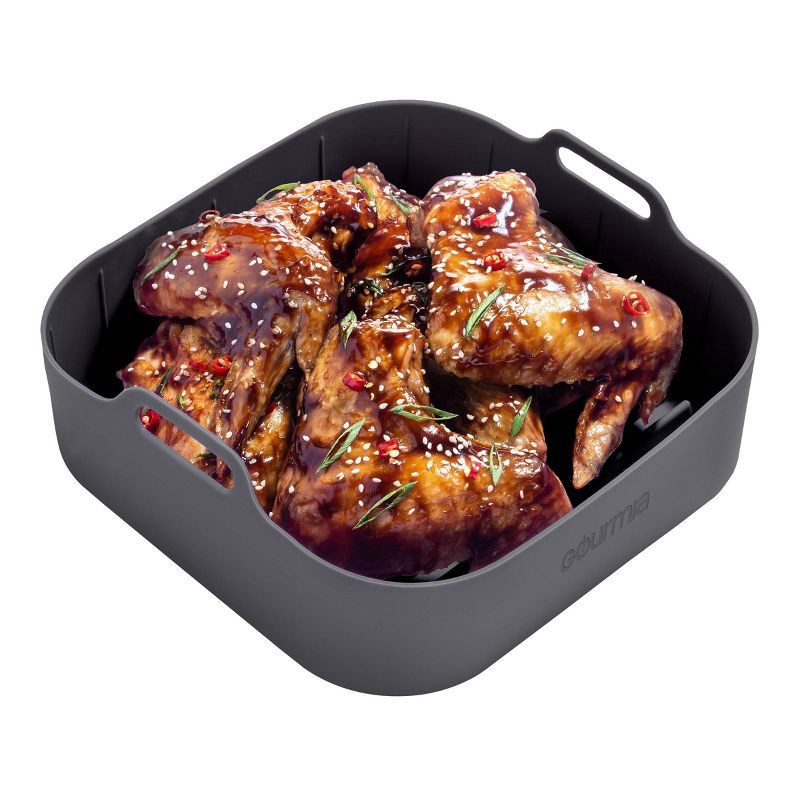 slide 5 of 12, Gourmia Reusable 3pc Silicone Air Fryer Accessory Set with Basket Liner, Egg Bites Mold & Muffin Pan: Dishwasher-Safe, Hand Wash, Black, 1.49 lbs, 3 ct, 1.49 lb