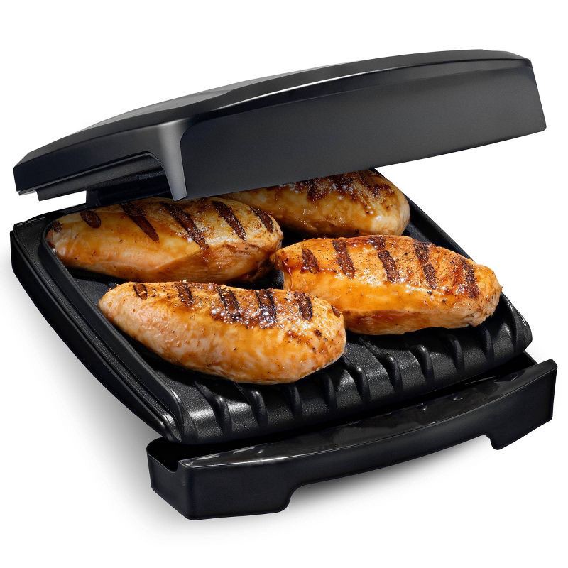 slide 12 of 12, Gourmia 13.1" 4-Slice Health Griddle Black/Stainless Steel Finish, 1 ct