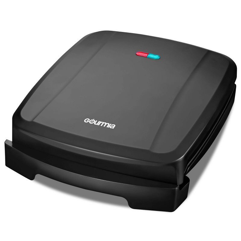 slide 2 of 12, Gourmia 13.1" 4-Slice Health Griddle Black/Stainless Steel Finish, 1 ct