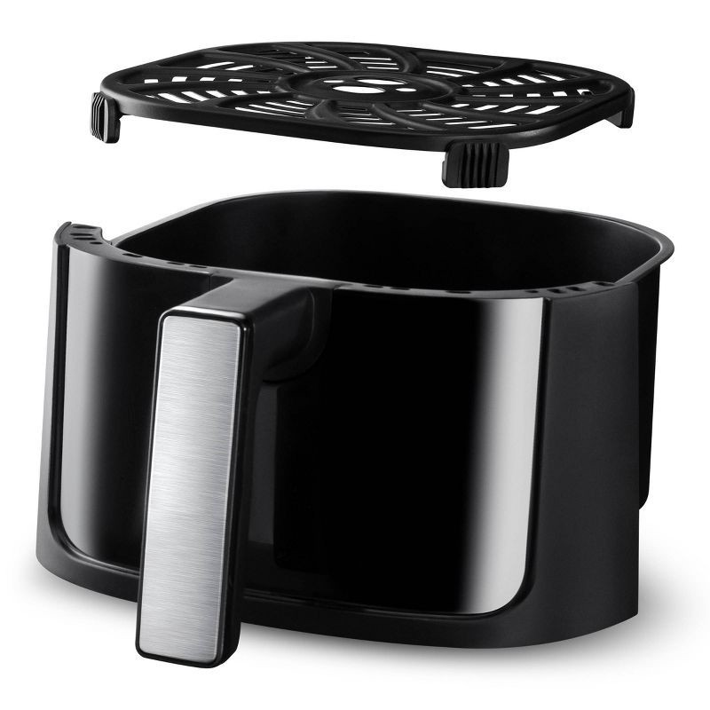 slide 5 of 8, Gourmia Digital 3qt Air Fryer with Guided Cooking Prompts Black/Stainless Steel Finish, 3 qt