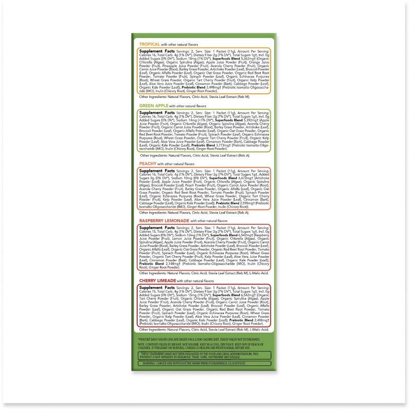 slide 8 of 8, Clean Simple Eats Greens Powder Sticks - Variety Pack - 3.9oz/10ct, 3.9 oz, 10 ct