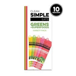 Clean Simple Eats Greens Powder Sticks - Variety Pack - 3.9oz/10ct