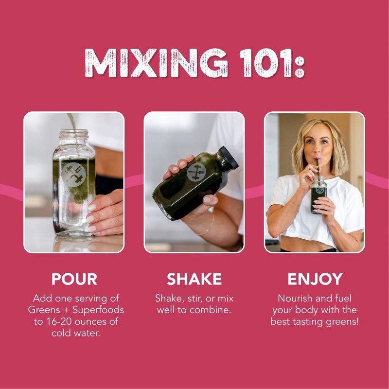 slide 4 of 7, Clean Simple Eats Greens Powder Sticks - Raspberry Lemonade - 3.9oz/10ct, 3.9 oz, 10 ct