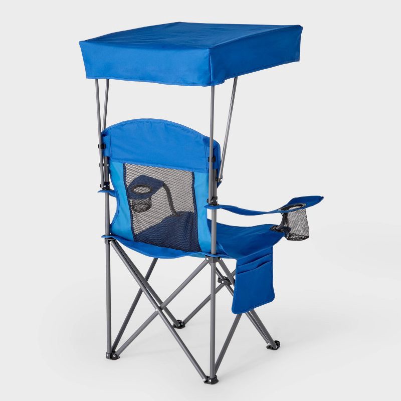 slide 3 of 5, Mesh Canopy Camp Chair Blue - Embark™: Portable Outdoor Seat with UV Protection, 1 ct