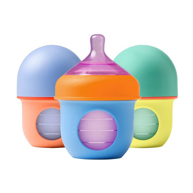 slide 1 of 10, Boon Nursh Pouch Baby Bottles - Color Block - 4 fl oz/3pk, 4 fl oz, 3 ct