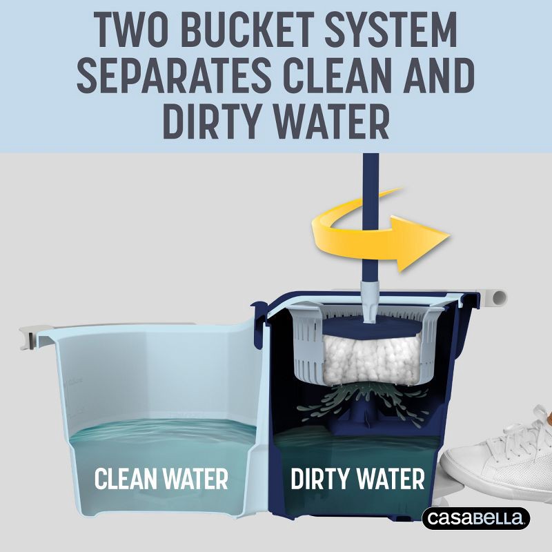 slide 14 of 16, Casabella Clean Water Spin Mop with Extra Refill, 1 ct