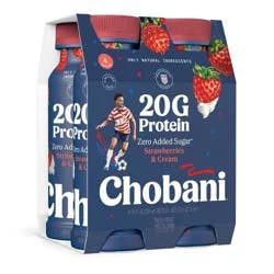 Chobani 20g Protein Greek Yogurt Drink Strawberry Cream - 40 fl oz/4ct Bottles