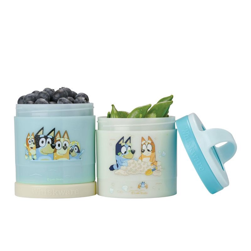 slide 2 of 5, Whiskware Stackable 2pc Food Storage Jar Snack Pack - Bluey Family Beach Day: BPA-Free, Spillproof Jars, 2 ct