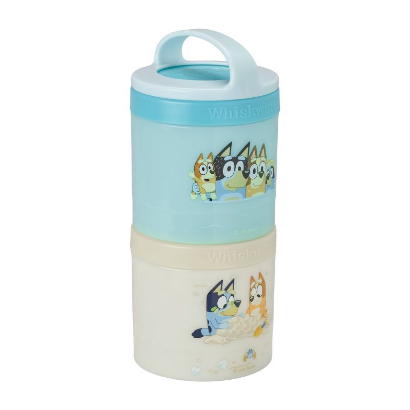 slide 3 of 5, Whiskware Stackable 2pc Food Storage Jar Snack Pack - Bluey Family Beach Day: BPA-Free, Spillproof Jars, 2 ct