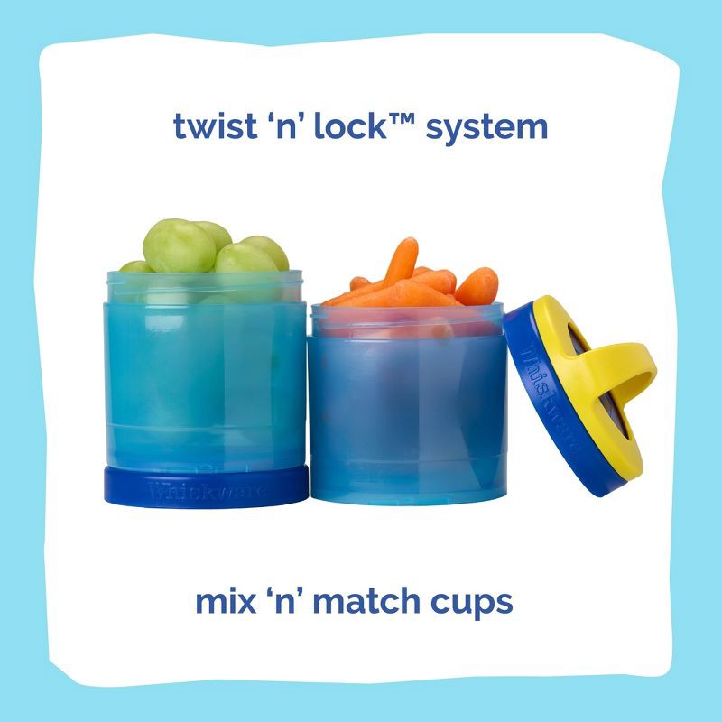 slide 4 of 5, Whiskware Stackable 2pc Food Storage Jar Snack Pack - Bluey Family Beach Day: BPA-Free, Spillproof Jars, 2 ct