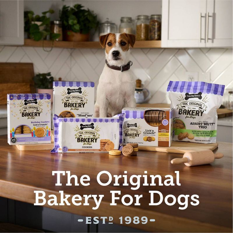 slide 9 of 9, Three Dog Bakery Lick'n Crunch Vanilla Flavor Crunchy Dog Treats - 13oz, 13 oz