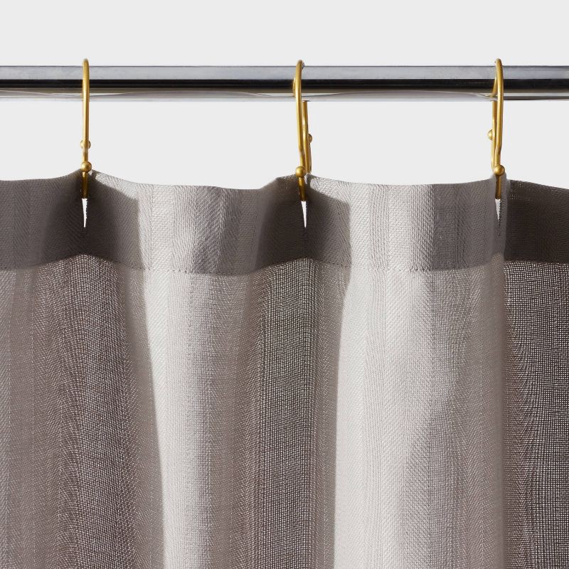 slide 3 of 4, Fabric Herringbone Shower Curtain Gray - Room Essentials™, 1 ct