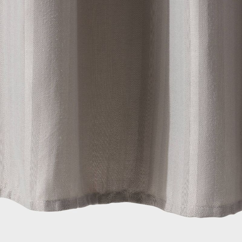 slide 4 of 4, Fabric Herringbone Shower Curtain Gray - Room Essentials™, 1 ct