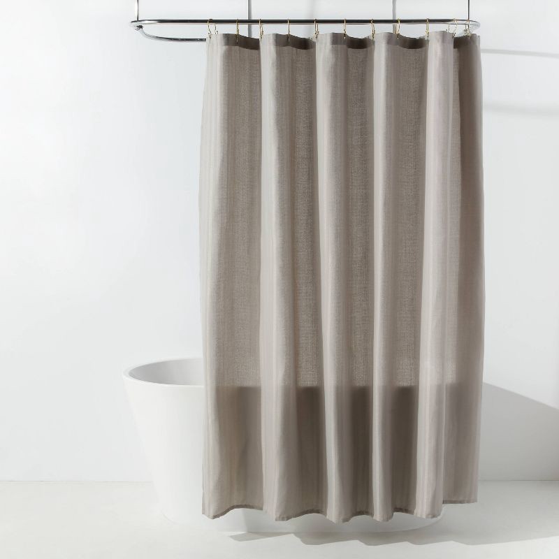 slide 1 of 4, Fabric Herringbone Shower Curtain Gray - Room Essentials™, 1 ct