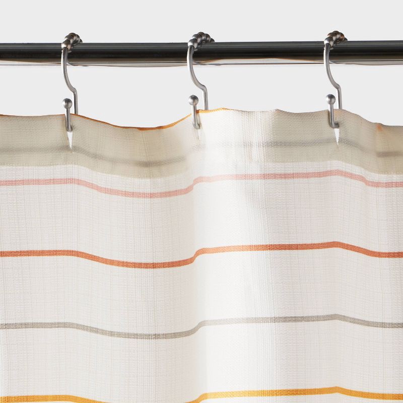 slide 3 of 4, Fabric Thin Striped Shower Curtain - Room Essentials™, 1 ct