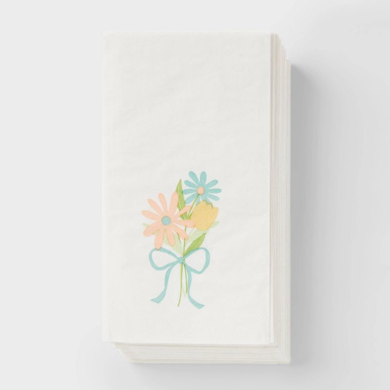 slide 1 of 3, 30ct Easter Floral Bouquet Guest Towel - Spritz™, 30 ct