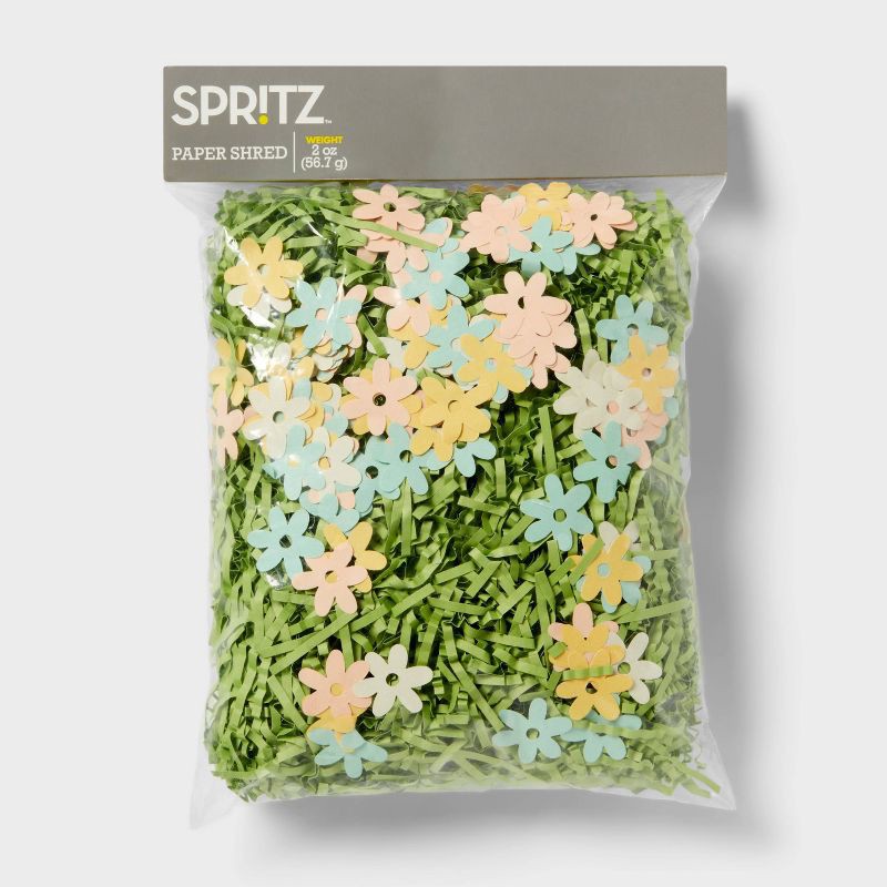 slide 1 of 3, Easter Basket Paper Grass & Flower Shred - Spritz™, 1 ct