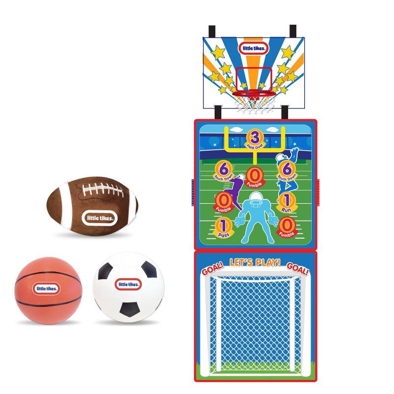 slide 2 of 4, Little Tikes 3 in 1 Doorway Sports Toy Multi Sports Set: Suitable for Kids Ages 3-6, 1 ct