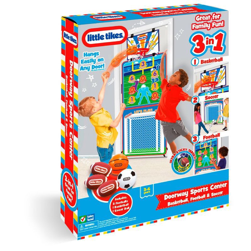 slide 4 of 4, Little Tikes 3 in 1 Doorway Sports Toy Multi Sports Set: Suitable for Kids Ages 3-6, 1 ct