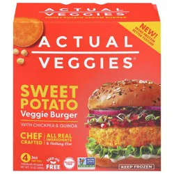 Actual Veggies Sweet Potato Veggie Burger with Chickpea & Quinoa - 4 x 3 oz Patties