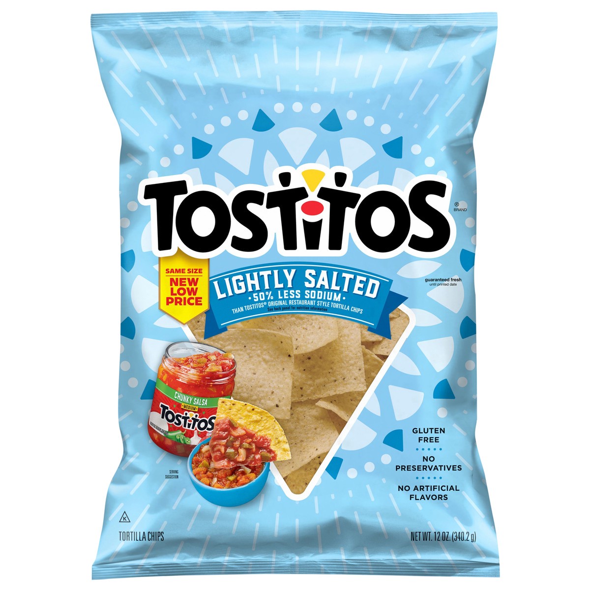 slide 1 of 3, Tostitos Tortilla Chips Lightly Salted 12 Oz, 12 oz