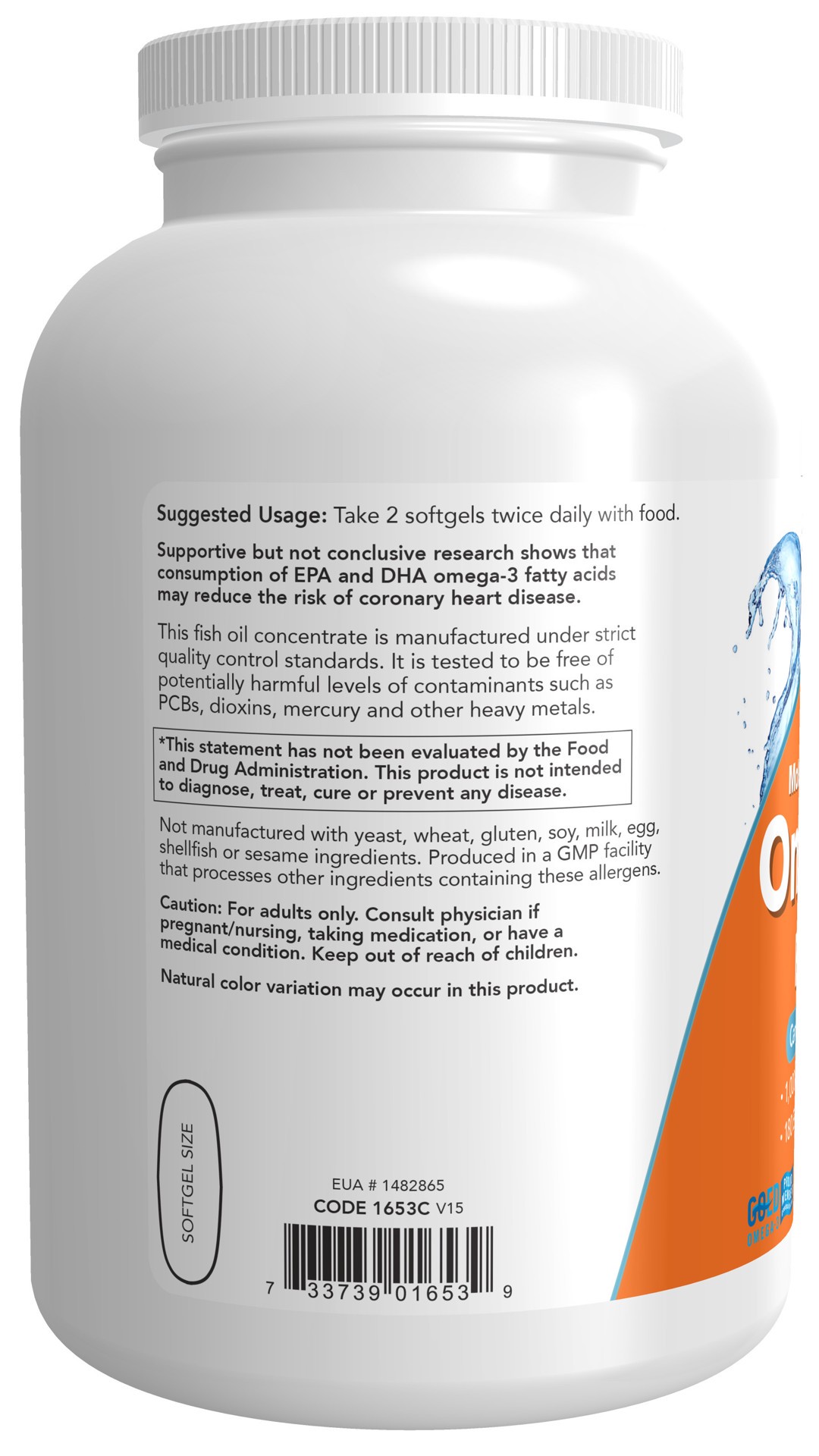 slide 4 of 4, NOW Supplements, Omega-3 180 EPA / 120 DHA, Molecularly Distilled, Cardiovascular Support*, 500 Softgels, 500 ct