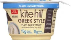 Kite Hill Plain Unsweetened Greek Style Plant-Based Yogurt 5.3 oz