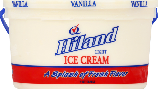 slide 1 of 1, Hiland Dairy Ice Cream Light Vanilla Family Pak, 4 qt