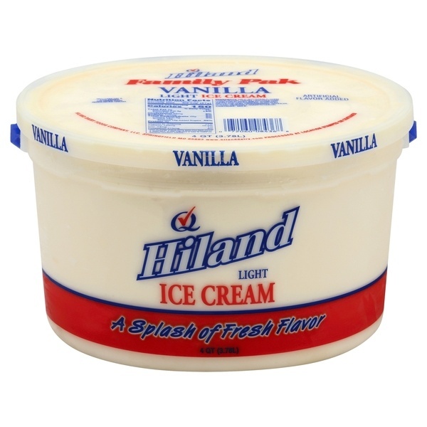 slide 1 of 1, Hiland Dairy Ice Cream Light Vanilla Family Pak, 4 qt