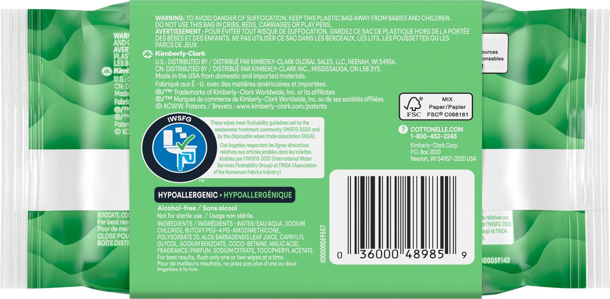 slide 8 of 9, Cottonelle GentlePlus Flushable Wet Wipes with Aloe & Vitamin E, Adult Wet Wipes, 2 Flip-Top Packs, 84 Total Wipes, 42 ct