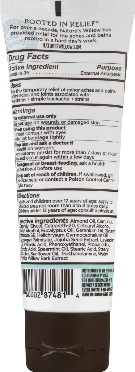 slide 8 of 12, Nature's Willow Willow Balm Pain Relieving Cream, 3.5 oz, 3.5 oz