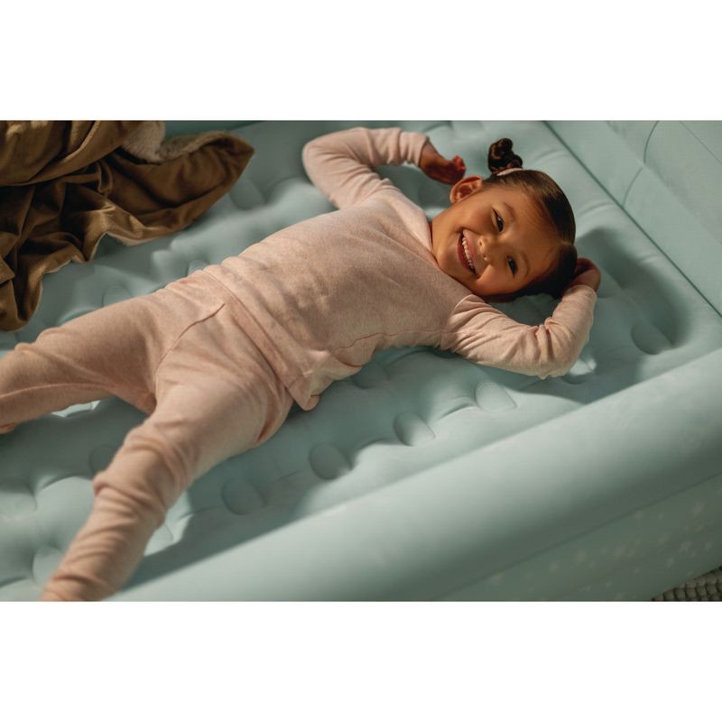 slide 5 of 9, Intex Kids' 10" Toddler Travel Manual Pump Air Mattress - Light Mint Green: Inflatable Bed for Indoor/Outdoor Use, 1 ct