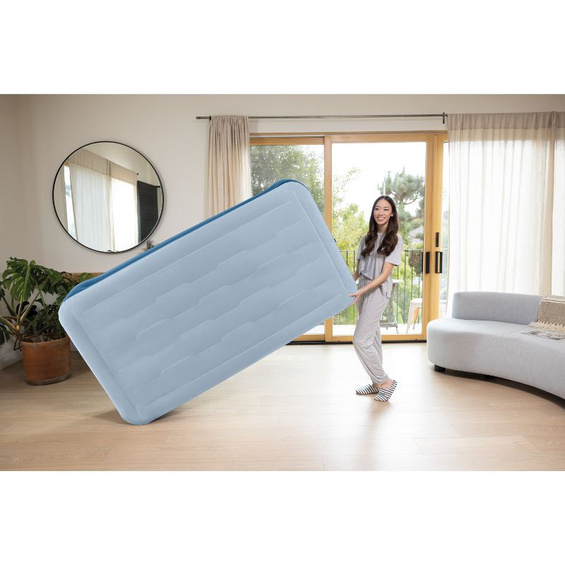 slide 3 of 4, Intex Mid Rise Hexbeam 14" Electric Pump Twin Air Mattress - Dark Blue: PVC, Indoor/Outdoor Use, 1 ct