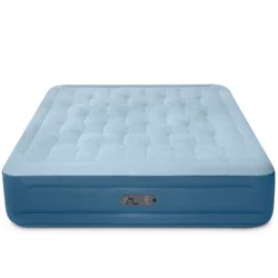 Intex Mid Rise Hexbeam 14" Electric Pump Queen Air Mattress - Dark Blue Denim: Indoor/Outdoor Use, Built-In Air Pump