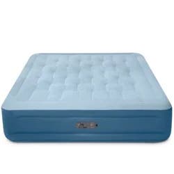 Intex Mid Rise Hexbeam 14" Electric Pump Queen Air Mattress - Dark Blue Denim: Indoor/Outdoor Use, Built-In Air Pump