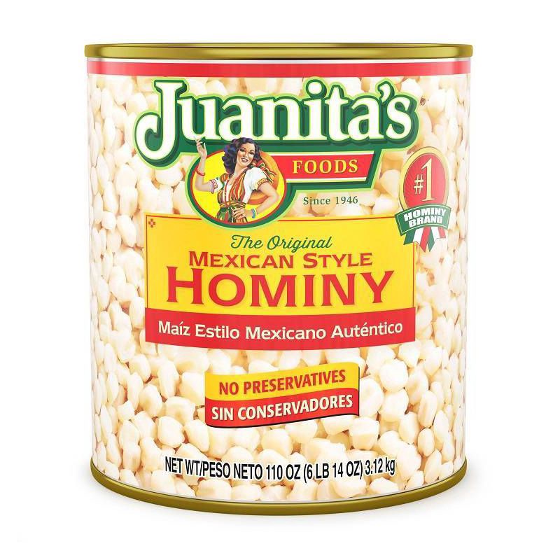 slide 1 of 4, Juanita's Foods Mexican Style Hominy - 110oz, 110 oz