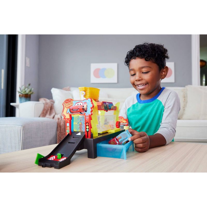 slide 2 of 6, Disney and Pixar Cars Color Changer Race Ready Car Wash Playset & Color Changing Lightning McQueen, 1 ct