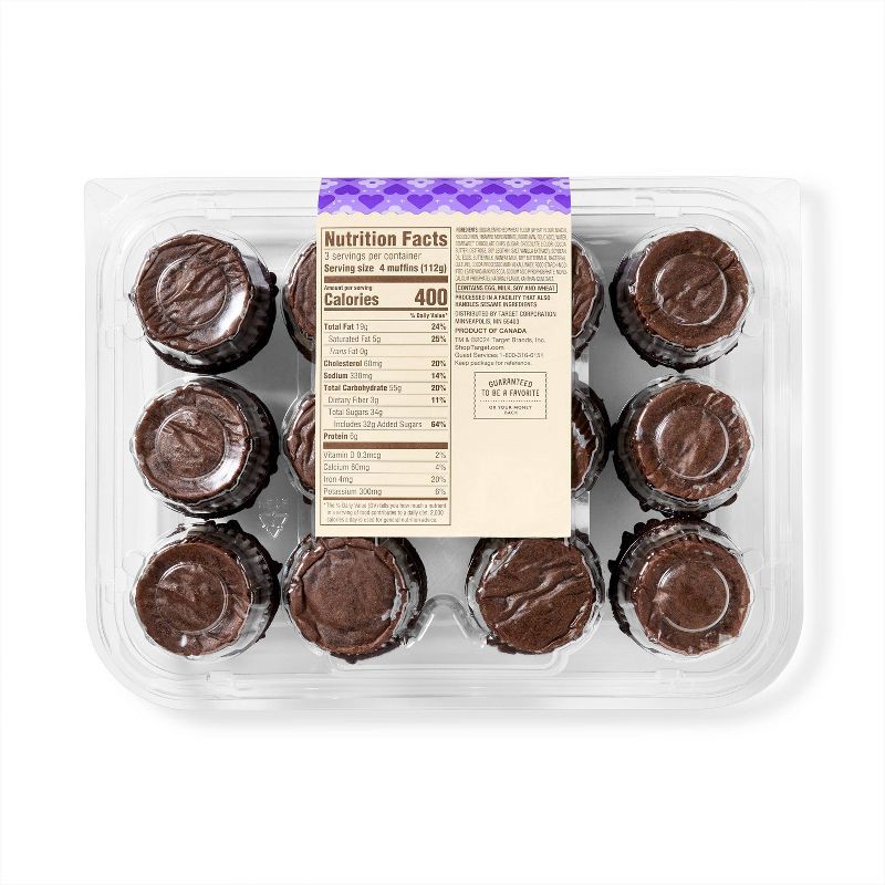 slide 2 of 3, Valentine's Double Chocolate Mini Muffin - 11.8oz/12ct - Favorite Day™, 12 ct; 11.8 oz