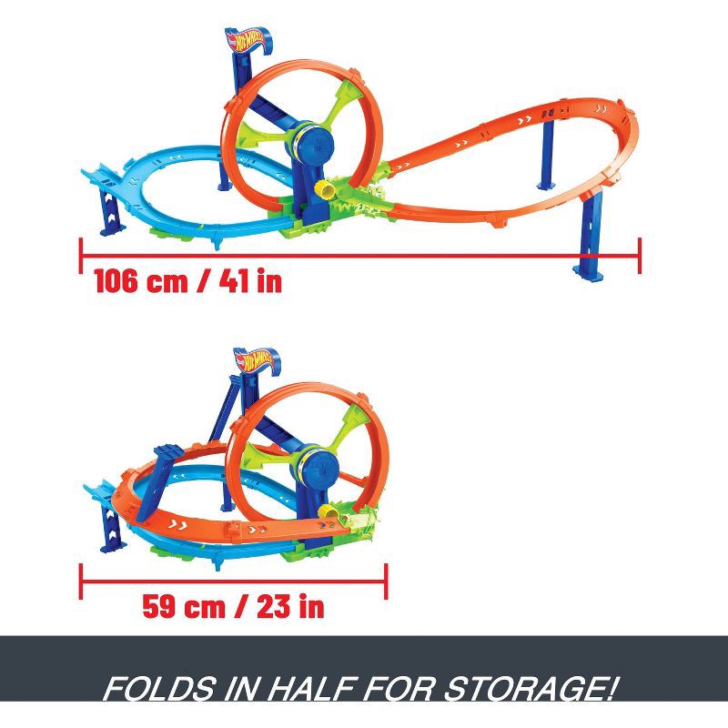 slide 5 of 6, Hot Wheels Rapid Launch & Loop Playset with 1:64 Scale Die-Cast Toy Car, Crash & Track Set - 47pk, 47 ct