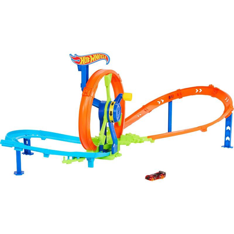 slide 6 of 6, Hot Wheels Rapid Launch & Loop Playset with 1:64 Scale Die-Cast Toy Car, Crash & Track Set - 47pk, 47 ct