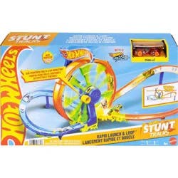 Hot Wheels Rapid Launch & Loop Playset with 1:64 Scale Die-Cast Toy Car, Crash & Track Set - 47pk