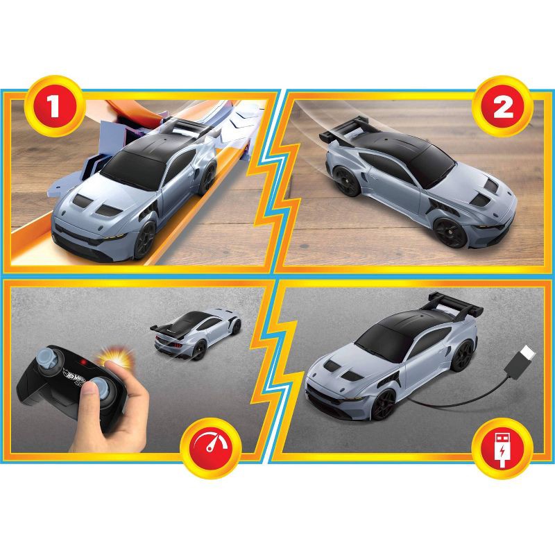slide 3 of 6, Hot Wheels Ford Mustang GTD Battery-Powered Remote Control Toy Car 1:64 Scale, 1 ct