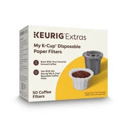 Keurig 50pk Paper Disposable Coffee Filters White