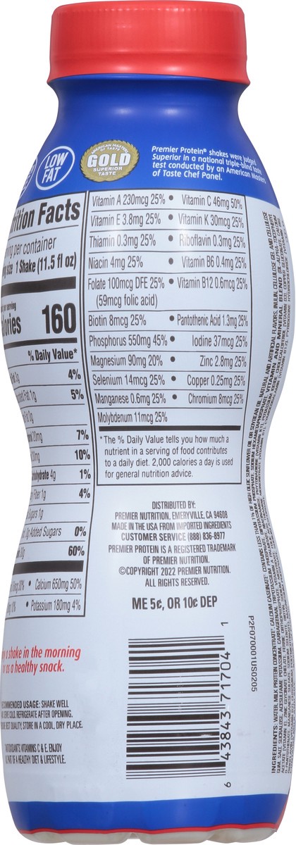 slide 3 of 9, Premier Protein Premier Nutrition Protein Shake Vanilla, 11.5 oz